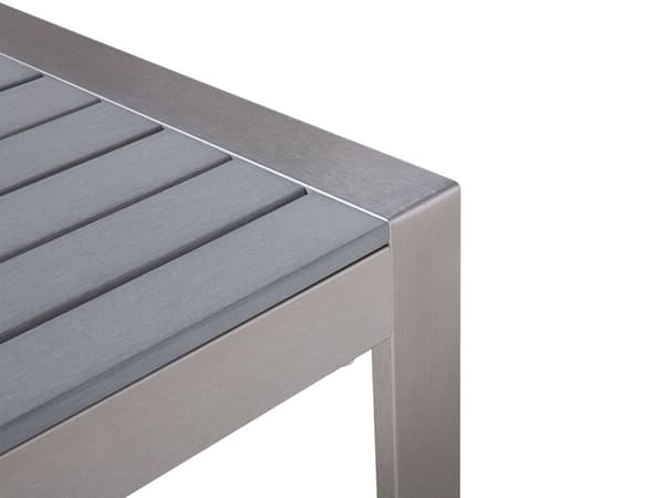 Havebord Lysegrå Anodiseret Aluminium Plastik 100 x 42 x 50 cm Udendørs Rektangulær Havespisebord Nonwood Vedligeholdelsesfrit til Terrasse