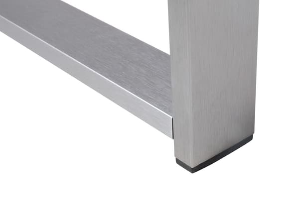 Havebord Lysegrå Anodiseret Aluminium Plastik 100 x 42 x 50 cm Udendørs Rektangulær Havespisebord Nonwood Vedligeholdelsesfrit til Terrasse