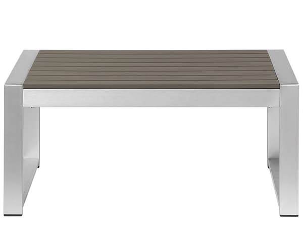 Havebord Mørkegrå Metal Plastik 100 x 42 x 50 cm Udendørs Rektangulær Havespisebord Nonwood Vedligeholdelsesfrit til Terrasse