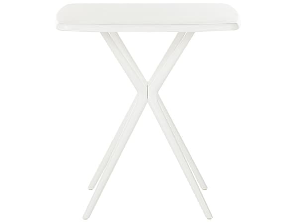Trädgård Bistro Matbord Vit Plast 70 x 70 cm Utomhus Väderbeständig