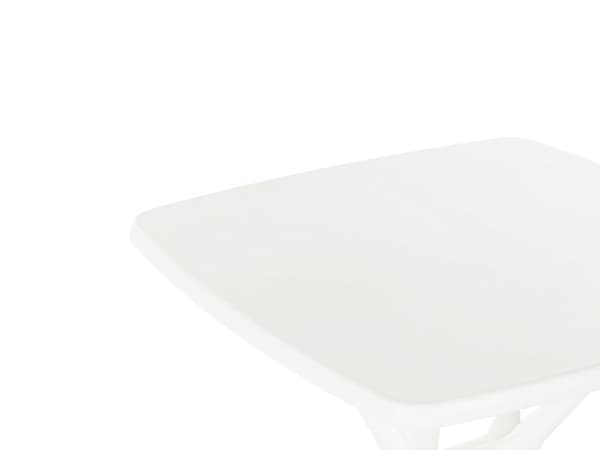 Trädgård Bistro Matbord Vit Plast 70 x 70 cm Utomhus Väderbeständig