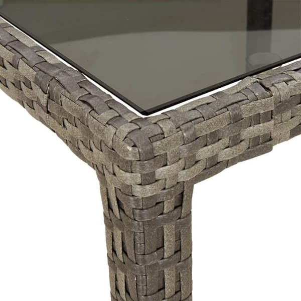 vidaXL Hagebord 190x90x75 cm herdet glass og polyrotting grå