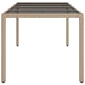 Miniatyrbild 5 av 7: vidaXL Utebord beige 190x90x75 cm härdat glas och konstrotting