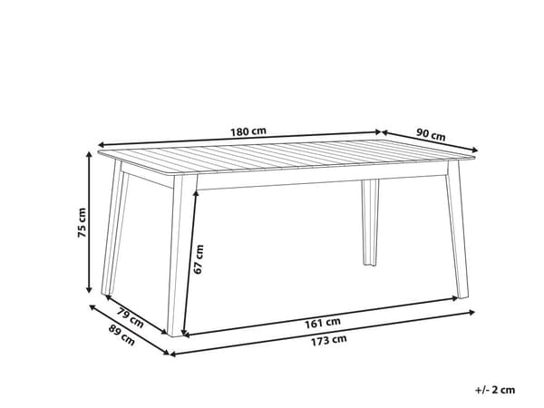 Havebord Lyst Akacietræ 180 x 90 cm 6 Personers Planke Rektangulær Spisebord til Terrasse Have Indretning Udendørs Rustik stil Indretning