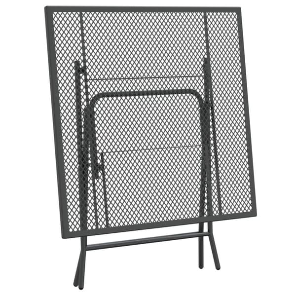 vidaXL Puutarhapöytä 80x80x72 cm laajennettu metalliverkko antrasiitti