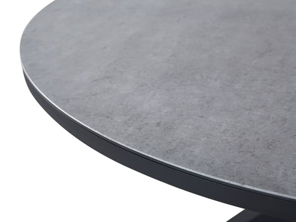 Puutarhapöytä musta harmaa 120 x 120 x 66 cm alumiini lasi pyöreä moderni industriaalinen
