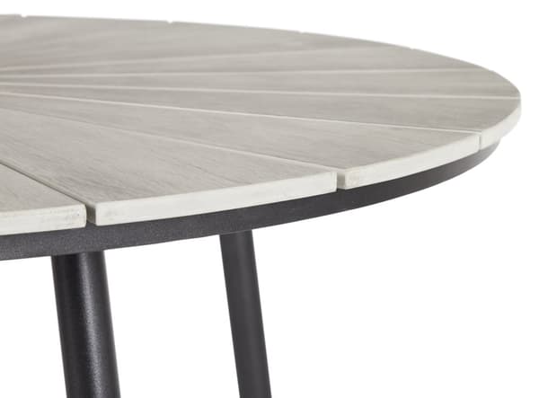 Dance havebord Ø120 cm, sort og lys grå.