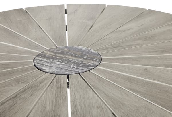 Dance havebord Ø120 cm, sort og lys grå.