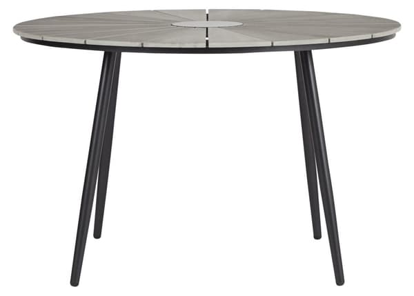 Dance havebord Ø120 cm, sort og lys grå.