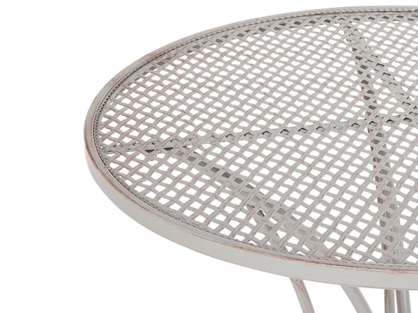 Hagebord Grå Metall Rund Balkong Terrasse Hage Romantisk