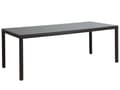Miniatyrbilde 1 av 8: Spisebord i Mørkebrun Kunstrotting med Herdet Glassplate 220 x 100 cm 8-seter Rektangulært