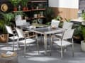 Miniatyrbilde 2 av 10: Hagebord Svart Sølv 180 x 90 x 74 cm Bordplate i granitt Rustfritt stål 6 personer Hagemøbler Spisebord
