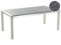 Miniatyrbilde 1 av 9: Hagebord Grå Sølv 180 x 90 x 74 cm Bordplate i granitt Rustfritt stål 6 personer Hagemøbler Spisebord