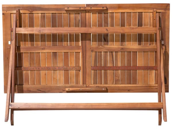 Hage Spisebord Mørk Akasietre 140 x 75 cm Sammenleggbar Utendørs 6-seter Rektangulær