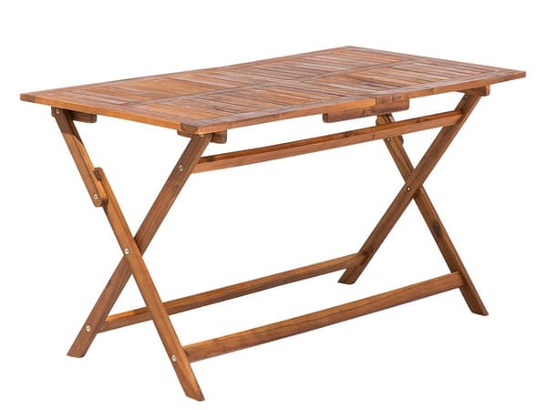 Hage Spisebord Mørk Akasietre 140 x 75 cm Sammenleggbar Utendørs 6-seter Rektangulær