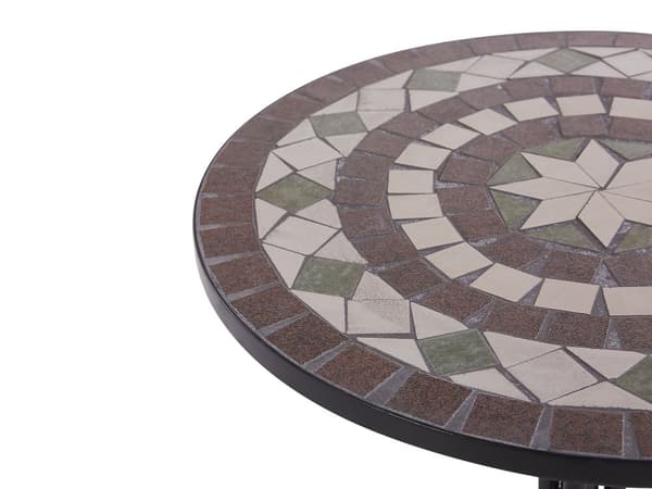 Hage Bistro Bord Svart Metall Mosaikk Fliser Mønster Bordplate Vintage
