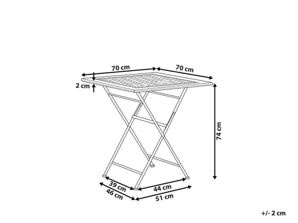 Hage Bistrosett Svart Jern Sammenleggbart Metall 70 x 70 cm Utendørs UV-bestandig Franks Retro Stil