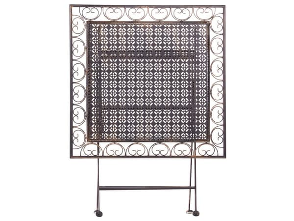 Hage Bistrosett Svart Jern Sammenleggbart Metall 70 x 70 cm Utendørs UV-bestandig Franks Retro Stil