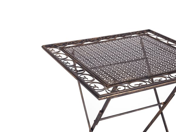 Hage Bistrosett Svart Jern Sammenleggbart Metall 70 x 70 cm Utendørs UV-bestandig Franks Retro Stil