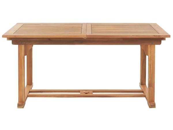 Spisebord Lys Akasietre 160/220 x 90 cm med Uttrekkbart Parasollhull Tradisjonelt Design