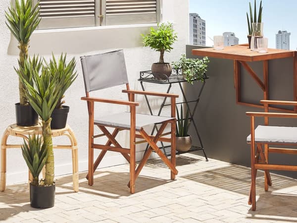 Balkongbord Mørkt Tre Akasie Sammenleggbart 60 x 55 cm Utendørs Rekkverk Terrasse