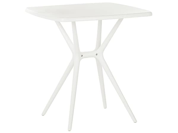 Hagebord Kaffebord Hvit Plast 70 x 70 cm Utendørs Spisebord Vannbestandig