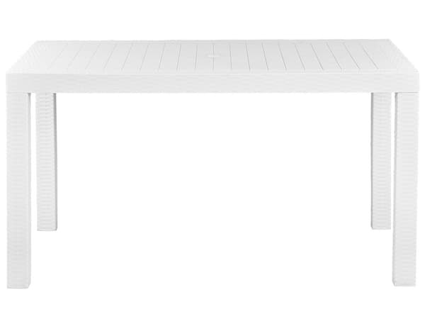 Utendørs spisebord Hvit 140 x 80 cm 6 personer Rektangulær form Minimalistisk stil Uteplass Hage Hagemøbler