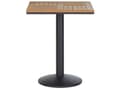 Miniatyrbilde 5 av 8: Hage bistro sofabord lyst tre firkantet plate 60x60 cm svart metallunderstell rustikk moderne