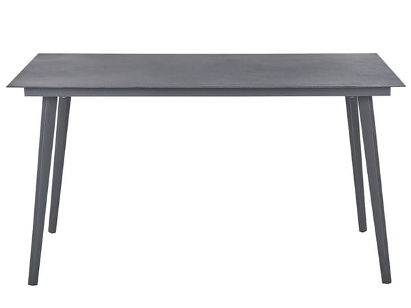 Hagespisebord Grå Matt Finish 140 x 80 cm Aluminium 4 personer Rektangulært Minimalistisk Industriell