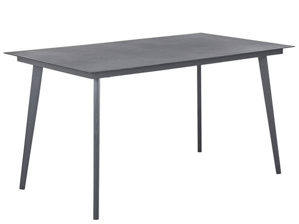 Hagespisebord Grå Matt Finish 140 x 80 cm Aluminium 4 personer Rektangulært Minimalistisk Industriell