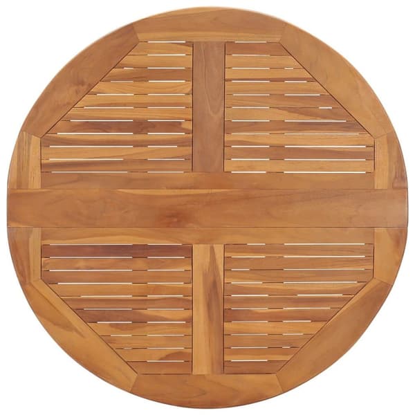 vidaXL Hopfällbart trädgårdsbord Ø90x75 cm massiv teak