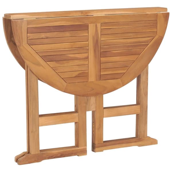 vidaXL Hopfällbart trädgårdsbord Ø90x75 cm massiv teak