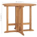 Miniatyrbild 6 av 7: vidaXL Hopfällbart trädgårdsbord Ø90x75 cm massiv teak