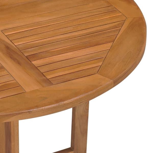 vidaXL Hopfällbart trädgårdsbord Ø90x75 cm massiv teak