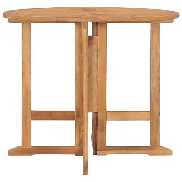 vidaXL Hopfällbart trädgårdsbord Ø90x75 cm massiv teak