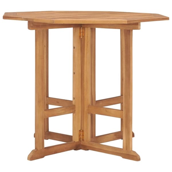 vidaXL Sammenleggbart hagebord 90x90x75 cm heltre teak