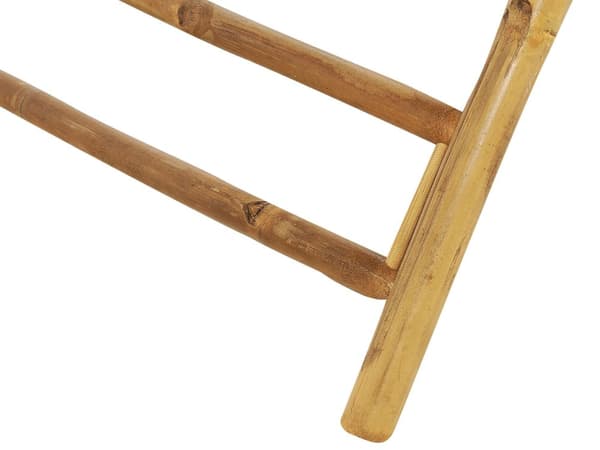 Bambu Bistrobord med Parasoll Naturligt trä 85 x 80 cm Fällbart Inomhus Utomhus Soffbord