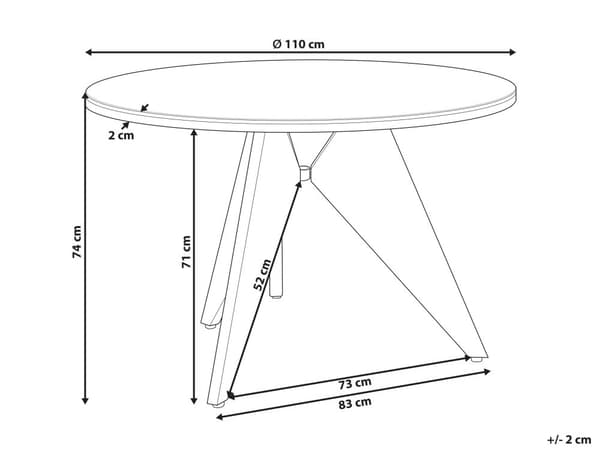 Have Spisebord Sort Aluminium Rundt ø 110cm Udendørs Moderne Design