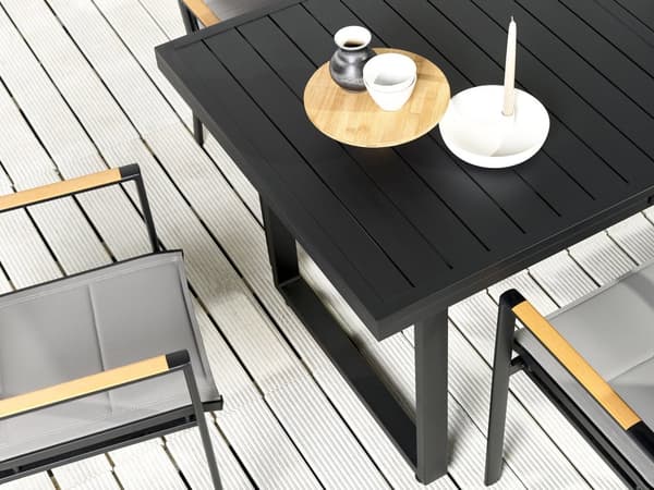 Havebord Sort Aluminium 180/240 x 90 cm Udtrækkelig Plade Udendørs Spisebord