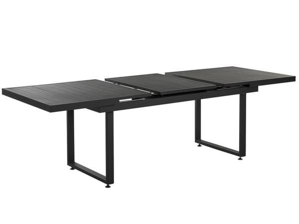 Havebord Sort Aluminium 180/240 x 90 cm Udtrækkelig Plade Udendørs Spisebord