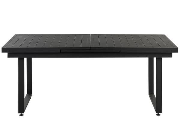 Havebord Sort Aluminium 180/240 x 90 cm Udtrækkelig Plade Udendørs Spisebord