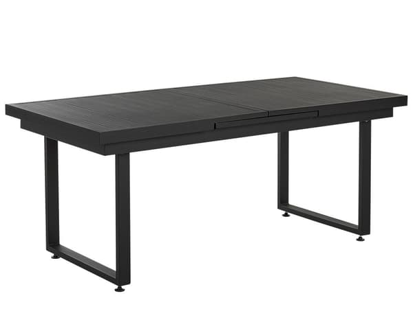 Havebord Sort Aluminium 180/240 x 90 cm Udtrækkelig Plade Udendørs Spisebord