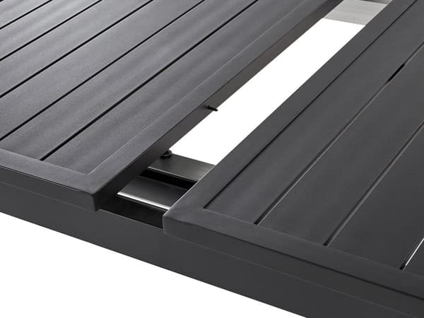 Havebord Sort Aluminium 180/240 x 90 cm Udtrækkelig Plade Udendørs Spisebord