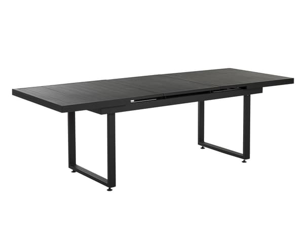 Havebord Sort Aluminium 180/240 x 90 cm Udtrækkelig Plade Udendørs Spisebord