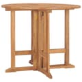 Miniatyrbillede 1 af 7: vidaXL foldbart havebord Ø90x75 cm massivt teaktræ