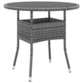 Miniatyrbillede 4 af 4: vidaXL havebord Ø80x75 cm hærdet glas og polyrattan grå