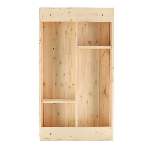 Esschert Design Väggmonterat barbord med utfällbar hylla L natur