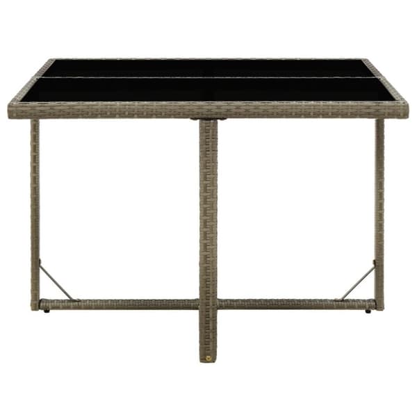 vidaXL havebord 109x107x74 cm polyrattan og glas grå