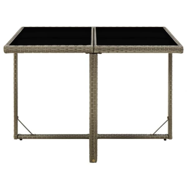 vidaXL havebord 109x107x74 cm polyrattan og glas grå