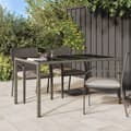 Miniatyrbillede 2 af 6: vidaXL havebord 150x90x75 cm hærdet glas og polyrattan grå